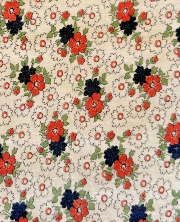 1930-1940s feedsack fabric piece 9x11\