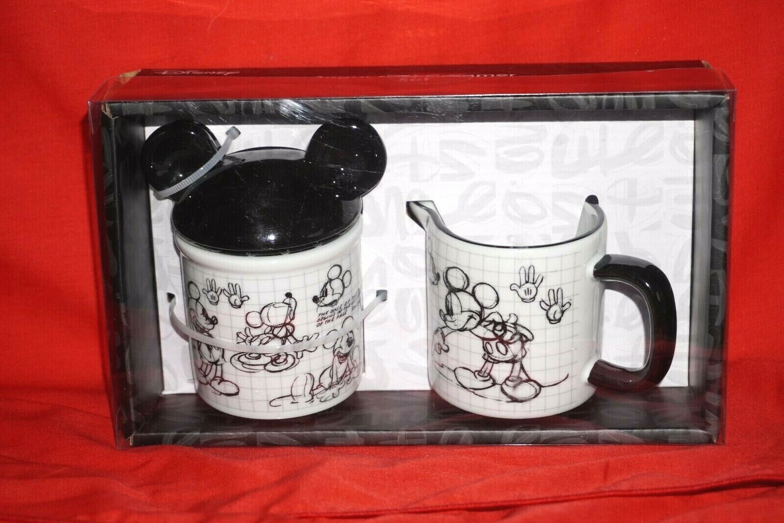 Disney Sketchbook Collectible Ceramic Mickey Mouse Sugar & Creamer Gift Set