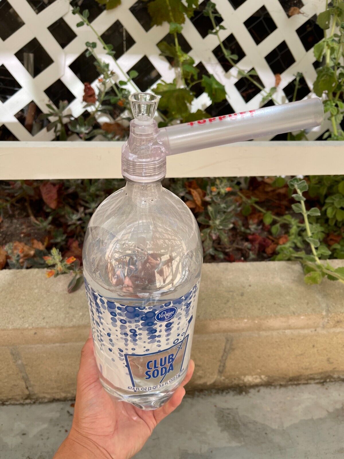 Portable Hookah Screw on Bottle Converter Water Glass Bong Clear White