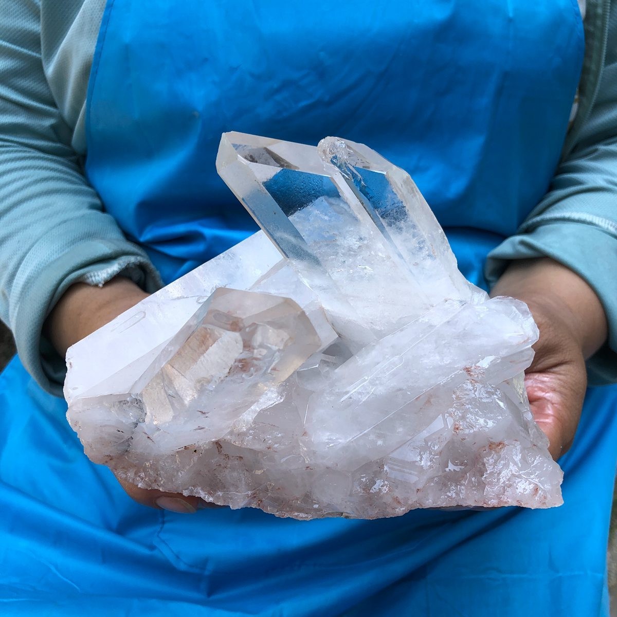 3.74LB Large Natural White Quartz Crystal Cluster Rough Specimen Healing Stone