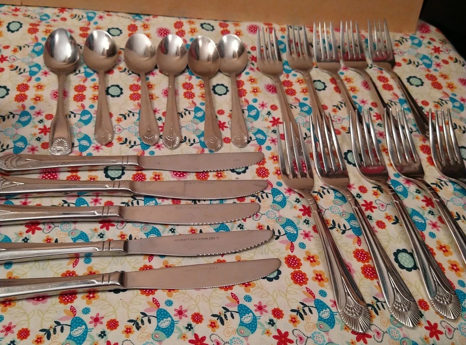 21 pc Vtg ADCRAFT Japan Stainless Flatware Set 