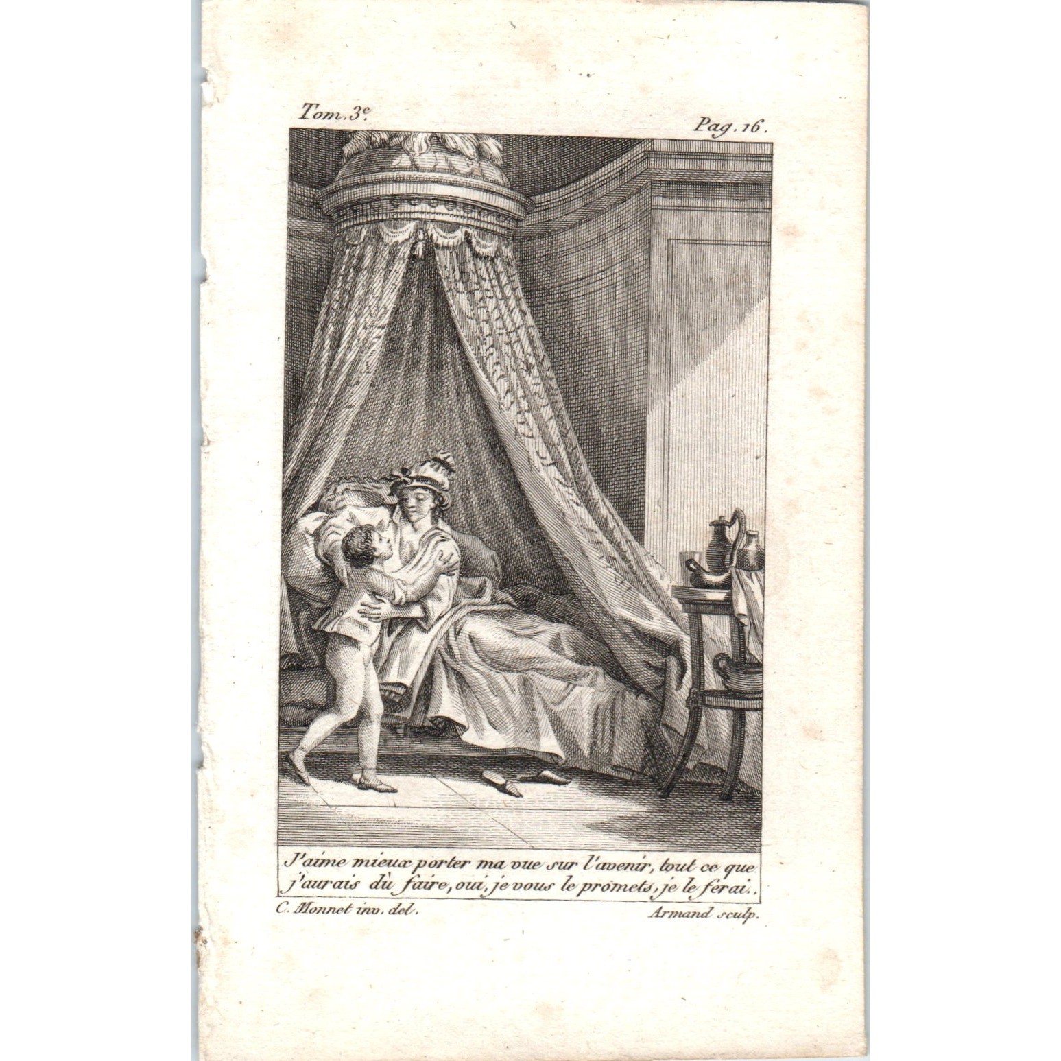 c1780 Original French Engraving Plate C. Monnet inv, del. Armand sculp. AE5-FE