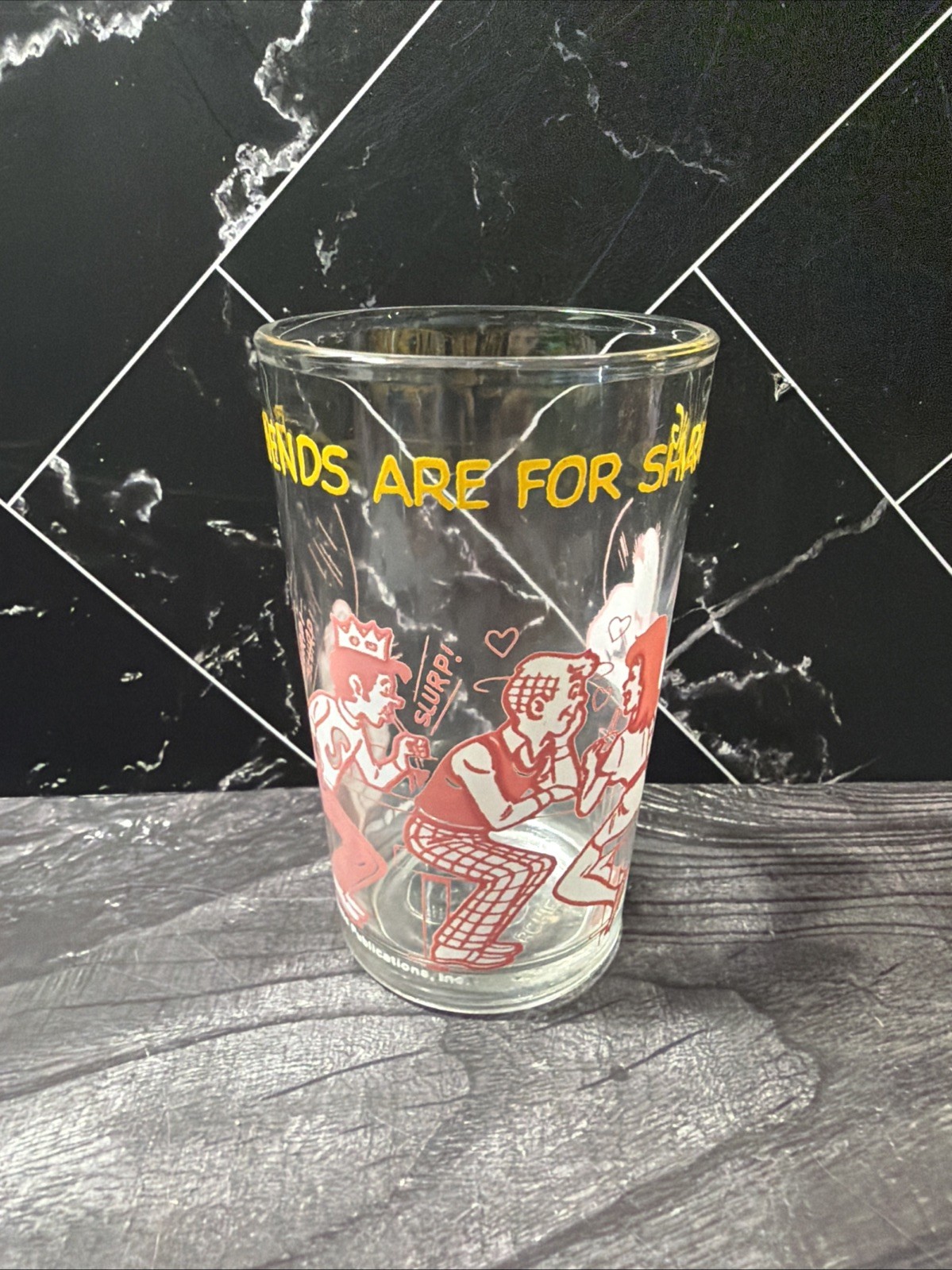 Vintage 1971 Welch's Juice Glass Friends Are For Sharing Archie Comics