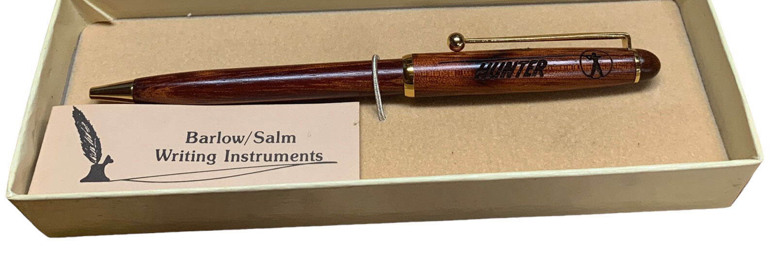 Vintage Barlow/Salm Hand Crafted Hardwood Pen - Writing Instrument - Hunter Ad
