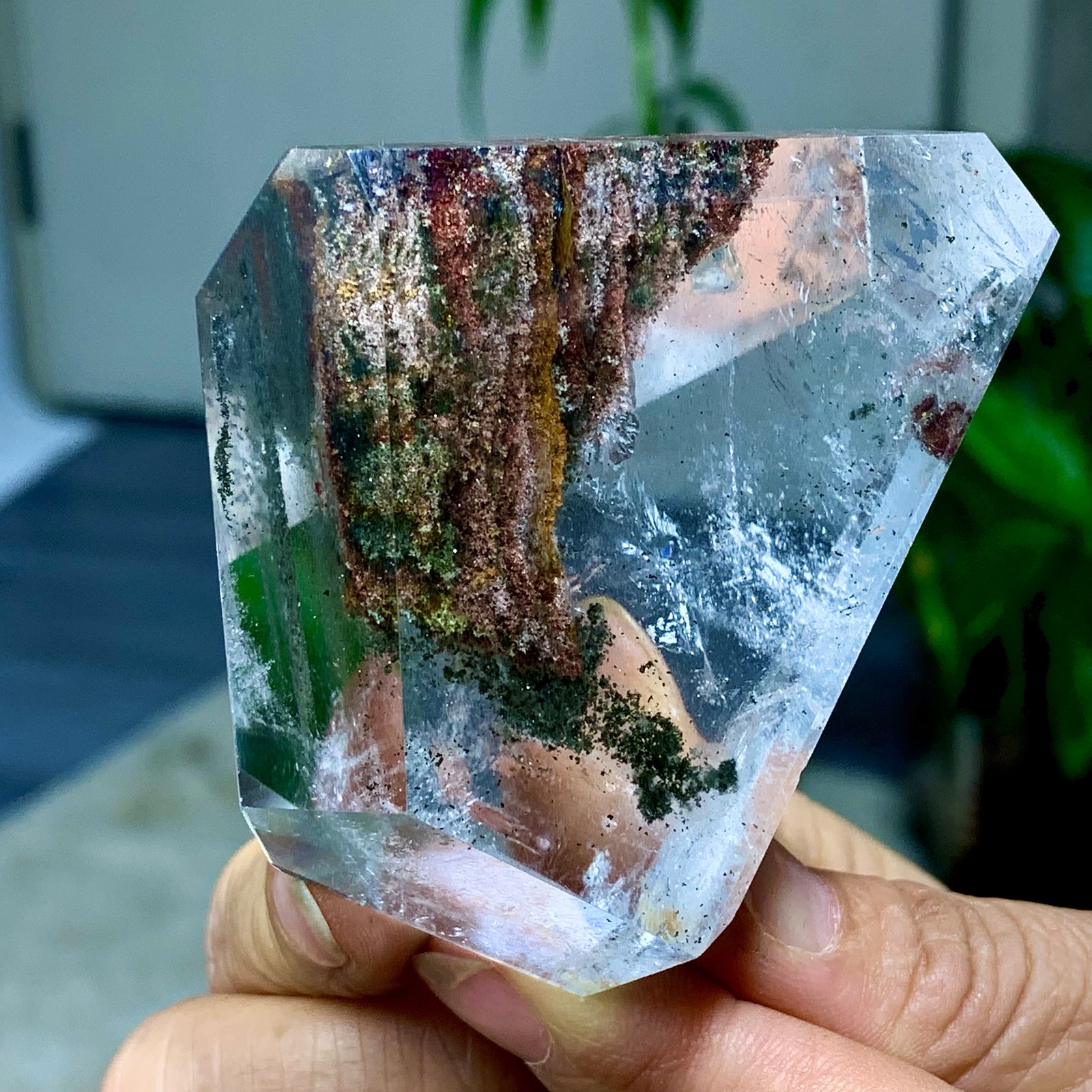 165G Natural high-quality green ghost water crystal original mineral healing