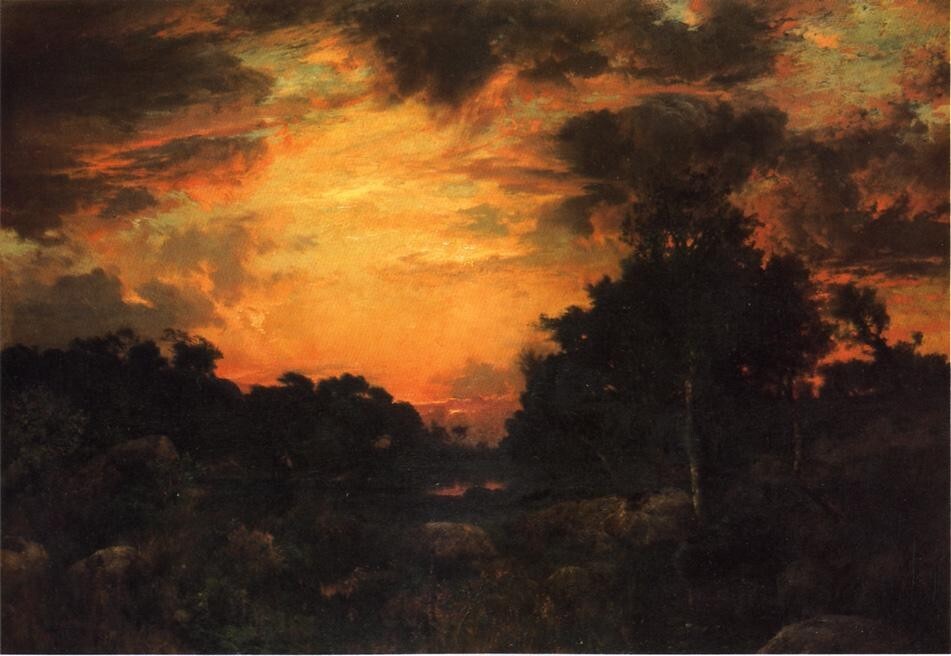 Oil painting Sunset-on-Long-Island-1-Thomas-Moran-oil-painting Sunset-on-Long-Is