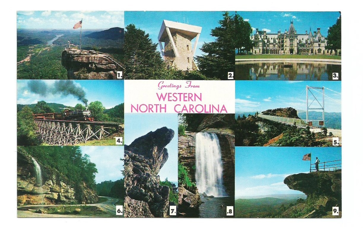 Greetings Western North Carolina NC Postcard Souvenir Greetings Western North Carolina NC Postcard Souvenir