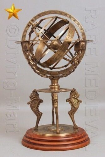 Brass Tabletop Armillary Nautical Sphere Globes Antique 18\