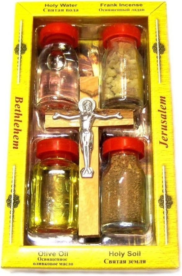 Home Blessing Kit of holy oil water INCENSE Cross from Holy Land Jerusalem bless