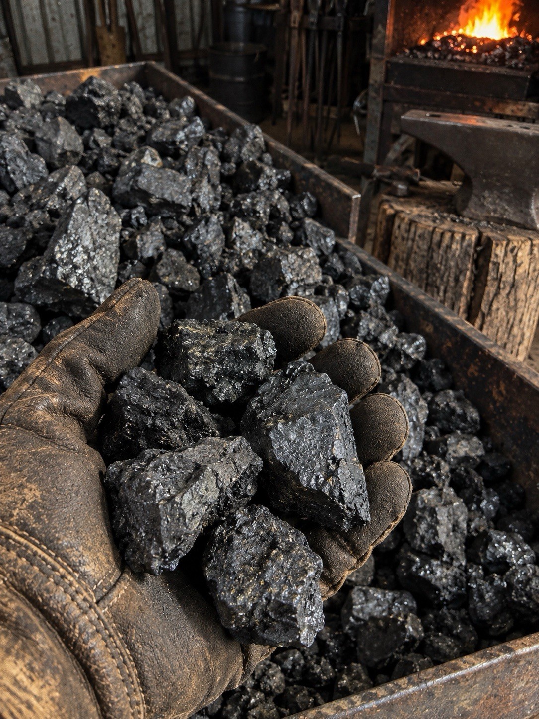 Bituminous Coal / Blacksmiths Coal (25 LBS) box bagged and sealed for moisture