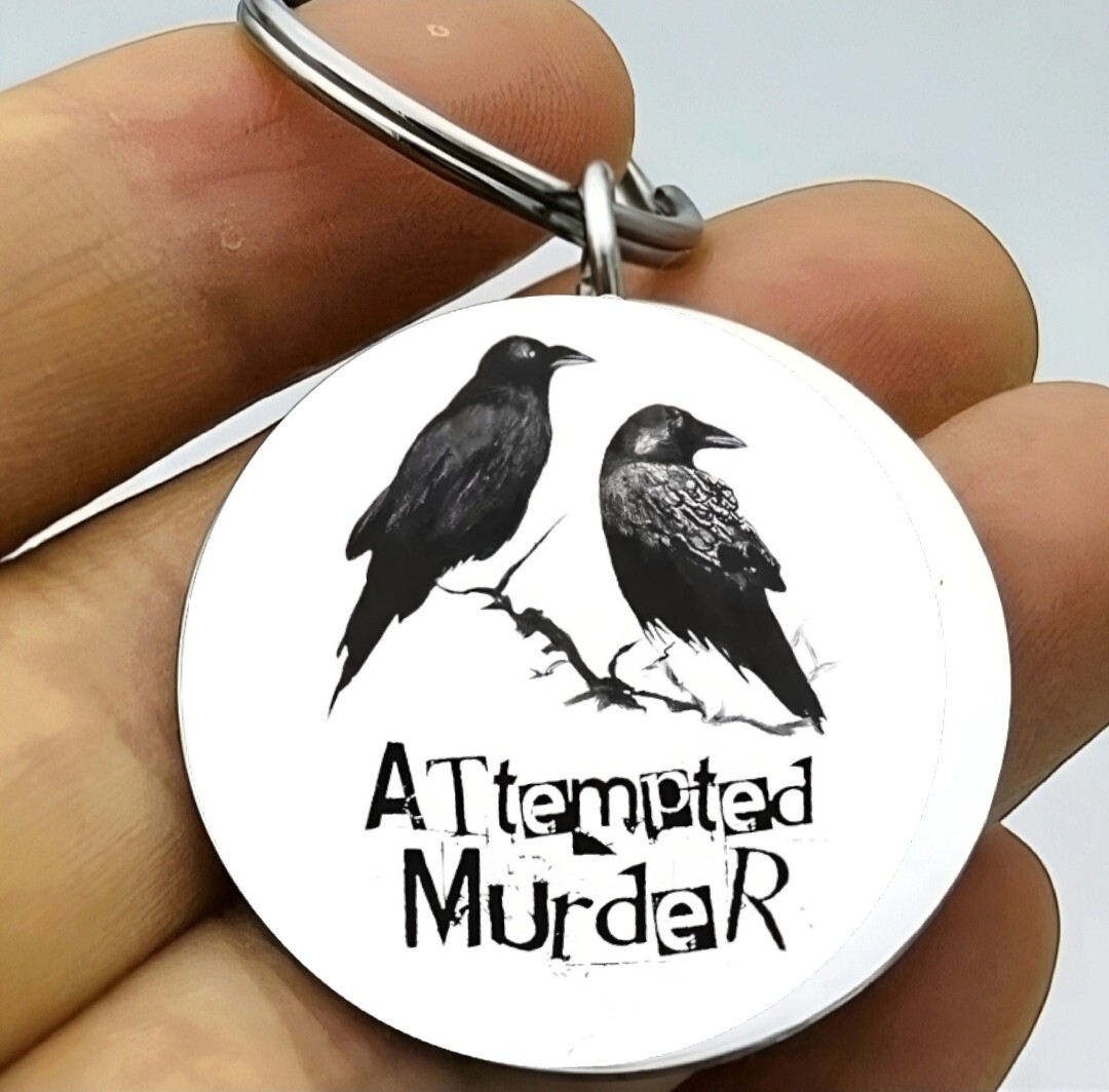 Crows Attempted Murder Hot Art Keychain Crows Attempted Murder Hot Art Keychain