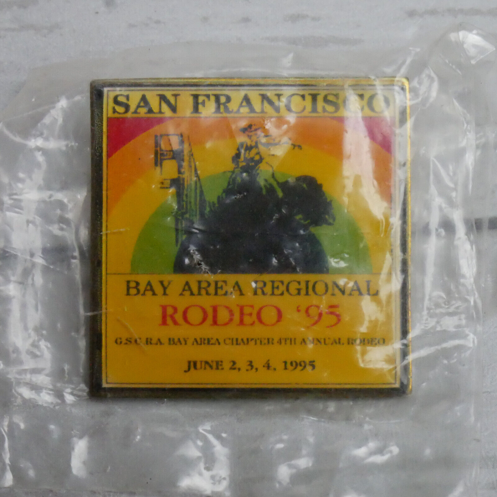 Vintage San Francisco Bay Area Regional Rodeo \'95 Metal Lapel Pin
