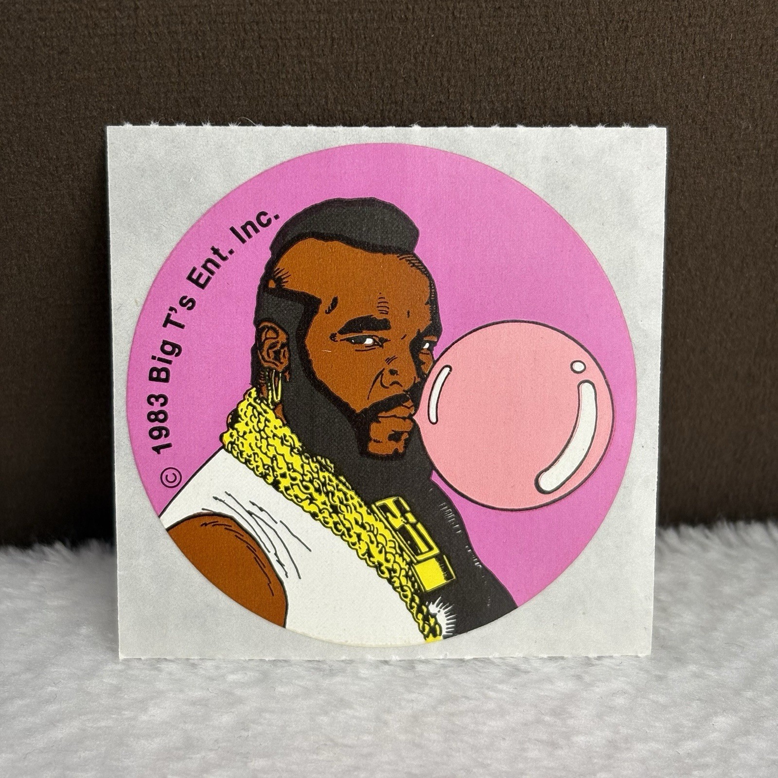 Vtg 1983 Mr. T & The A-Team Pink Bubble Gum Scratch ‘n Sniff Sticker 80s