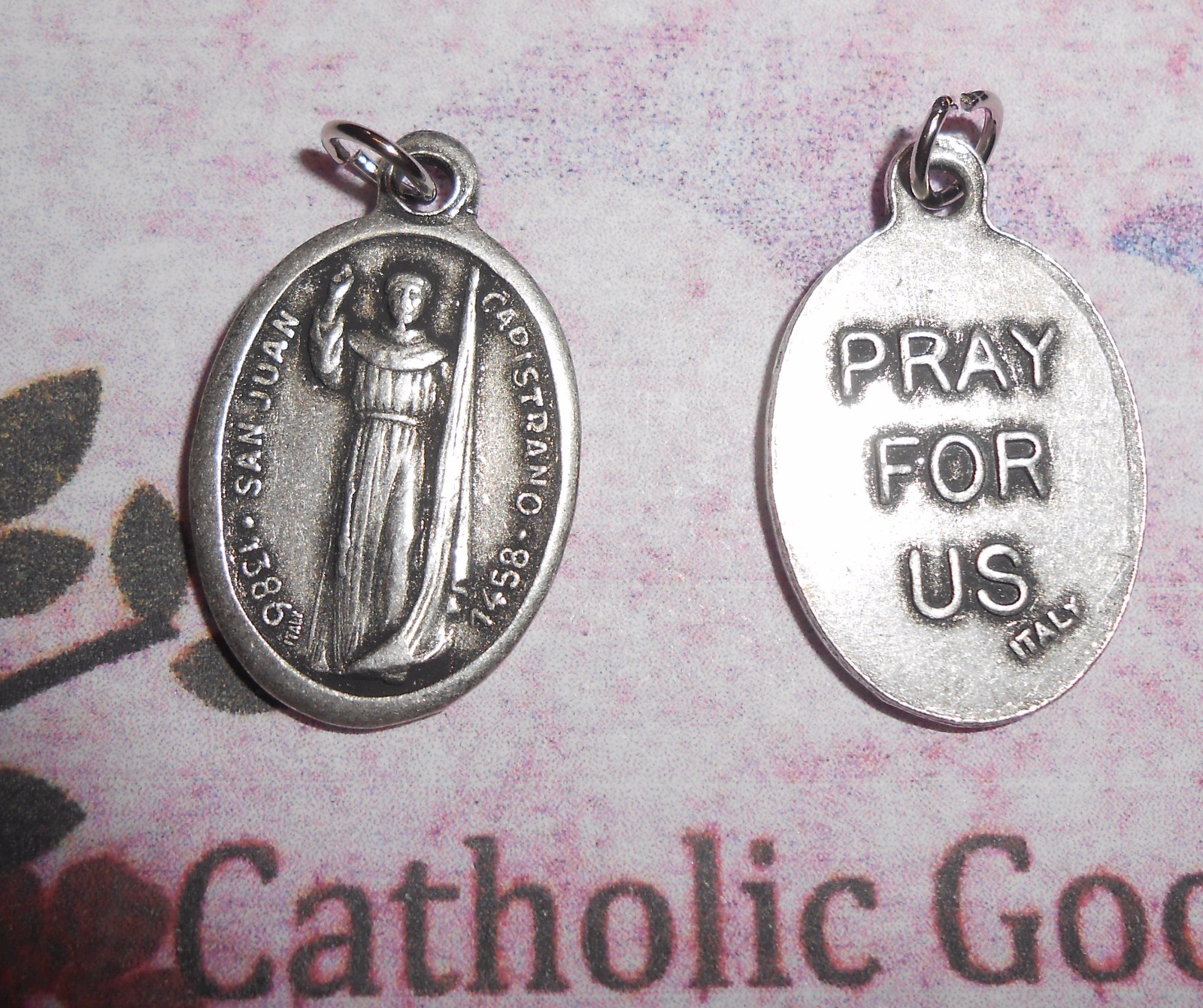 St. Saint (San) Juan (John) Capistrano / Pray for Us Italian Silver OX 1\