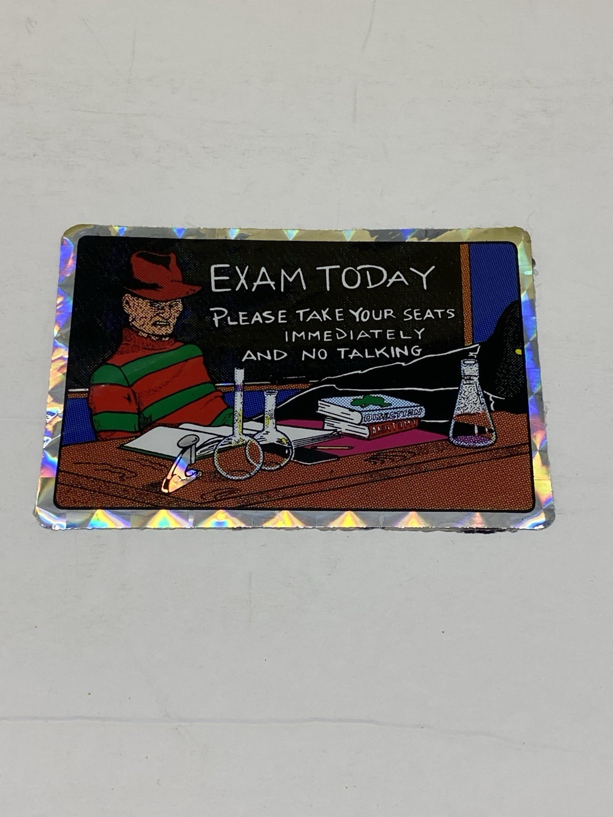 1989 Vintage NIGHTMARE ELM 4 FREDDY KRUEGER PRISM VENDING MACHINE STICKER Horror