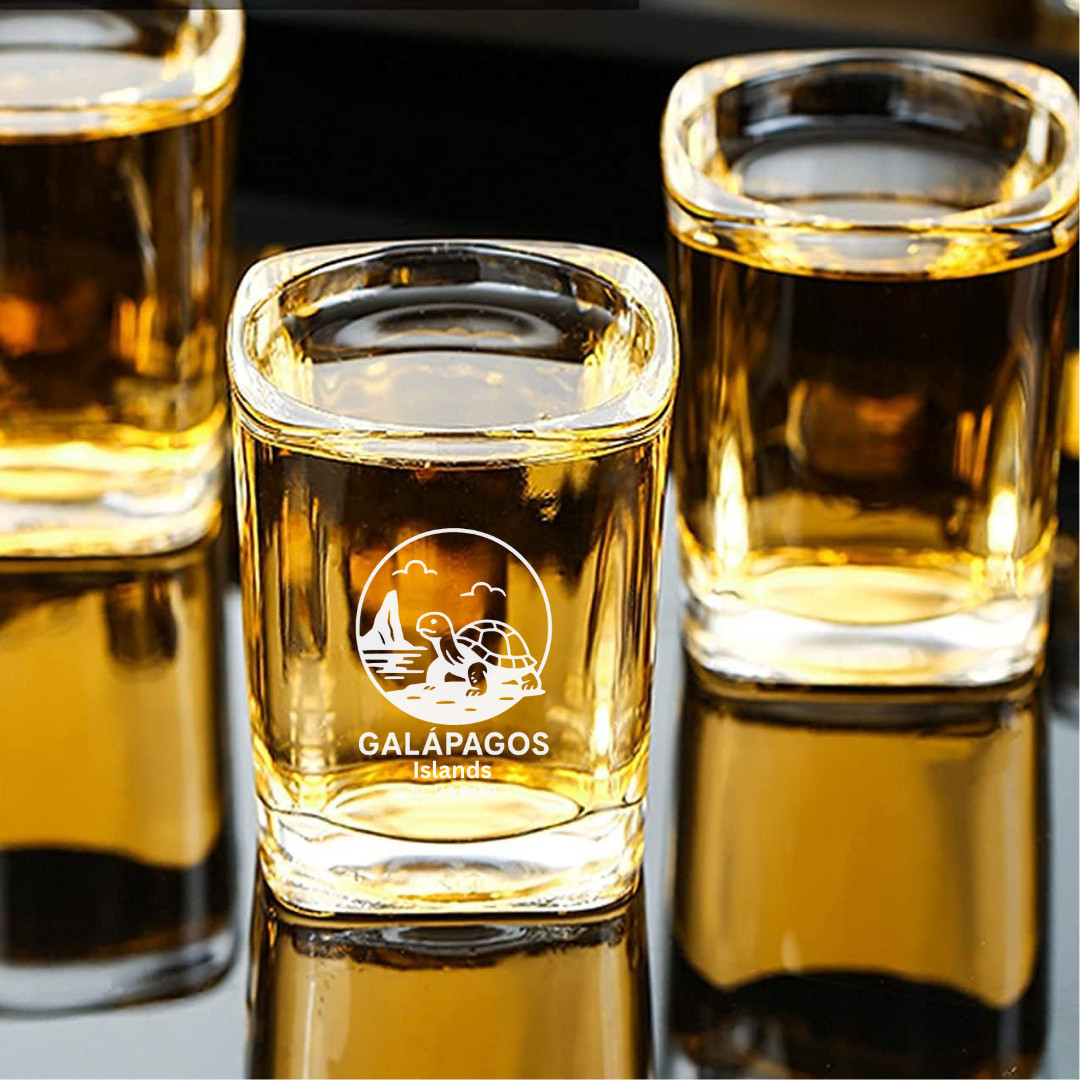 Custom Engraved Galapagos Islands Ecuador Shot Glass – 2.2 oz Square Shot Glass