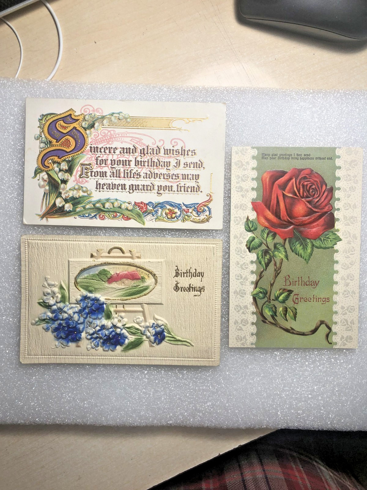 3 Antique 1910s Embossed Postcards Germany Birthday Greetings 3 Antique 1910s Embossed Postcards Germany Birthday Greetings
