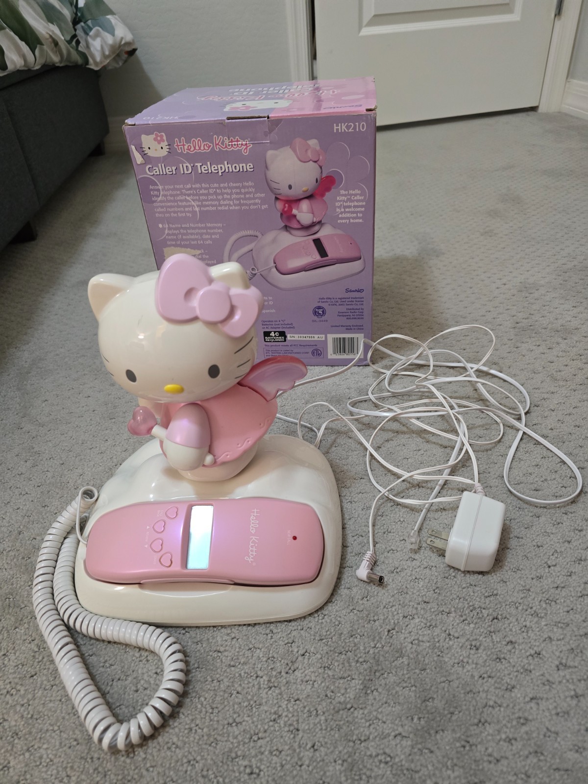 HELLO KITTY ANGEL Vintage HK210 Telephone Pink Landline Phone w/ Caller ID