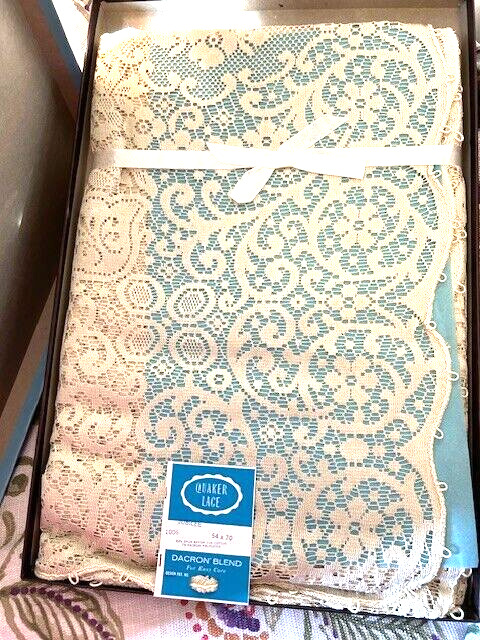 Vintage Lace Table Cloth with Original Box