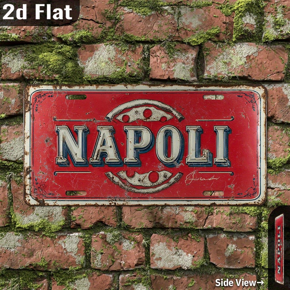 Italian Vintage Sign Aluminum Metal Outdoor Wall Decor Garage Sign 12x6 Italian Vintage Sign Aluminum Metal Outdoor Wall Decor Garage Sign 12x6