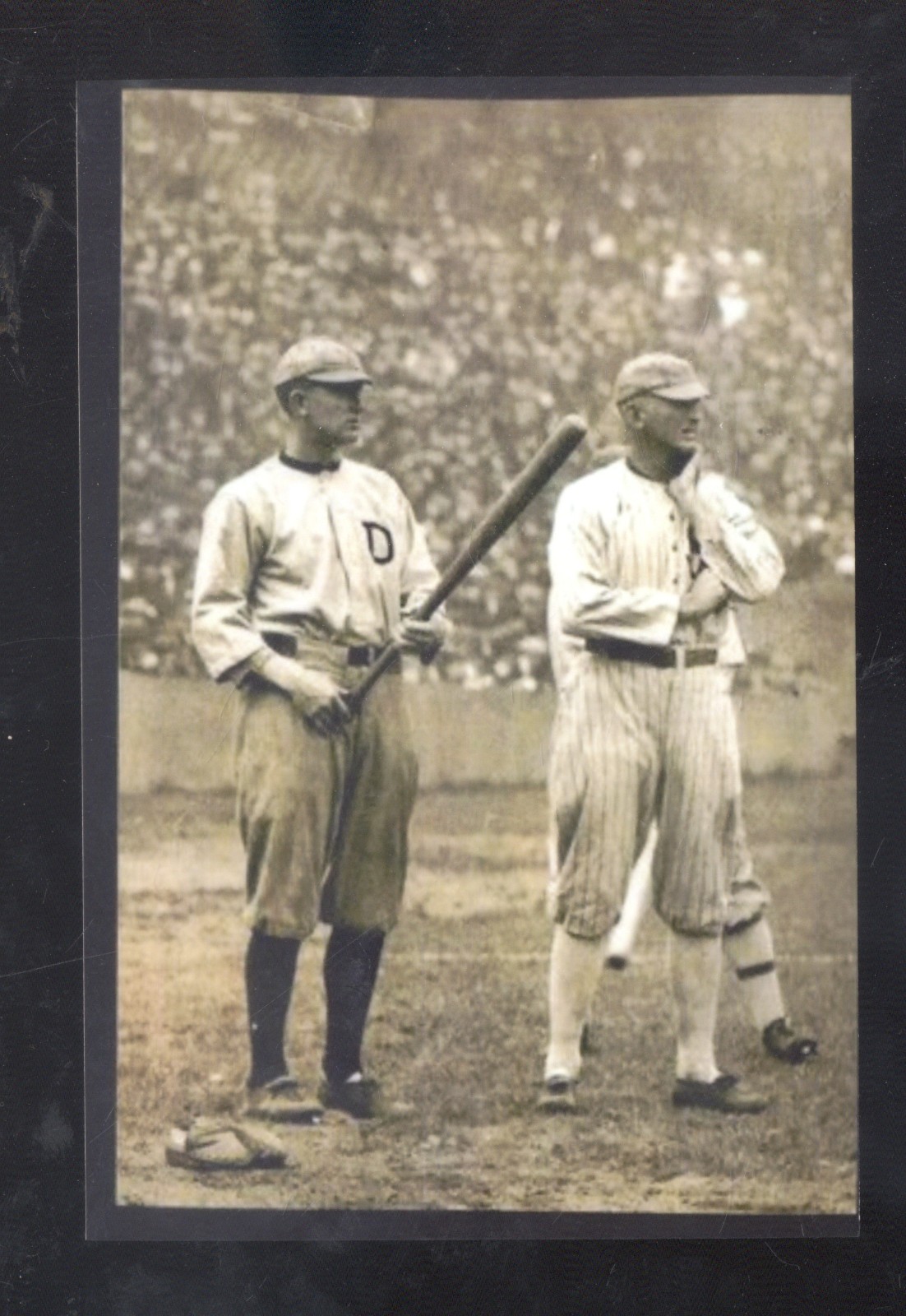 REAL PHOTO DETROIT TIGERS TY COBB WHITE SOX JE JACKSON BASEBALL POSTCARD COPY