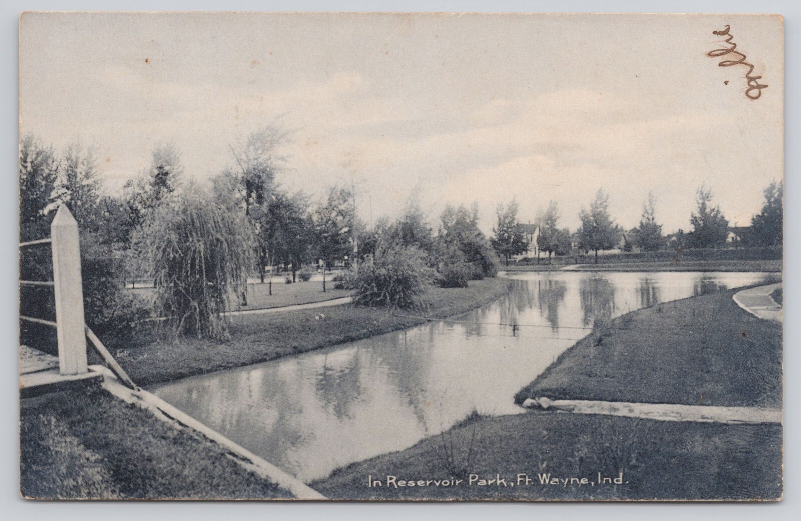 Reservoir Park Fort Wayne IN Indiana 1906 Antique Postcard