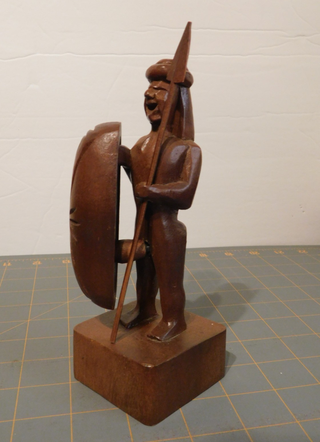 Vintage Hand Carved Wood Igorot Warrior Statue Philippines Folk Art Tribal 7\