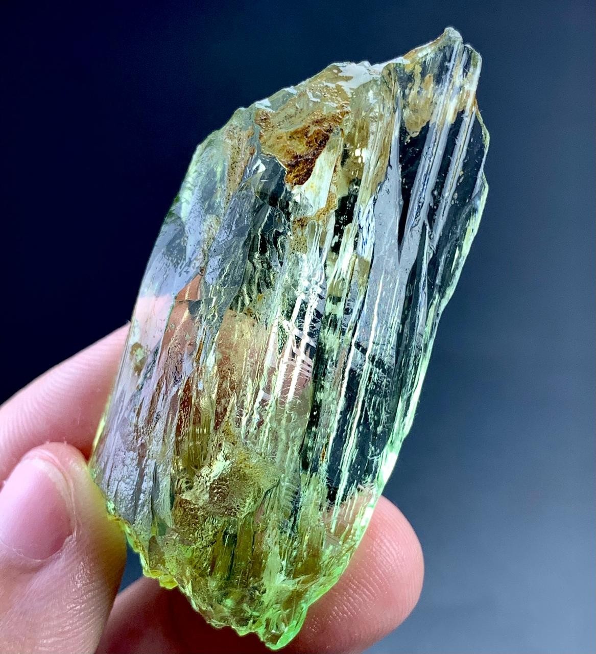 155 Carat Green Apple Colour kunzite Crystal Specimen From Afghanistan