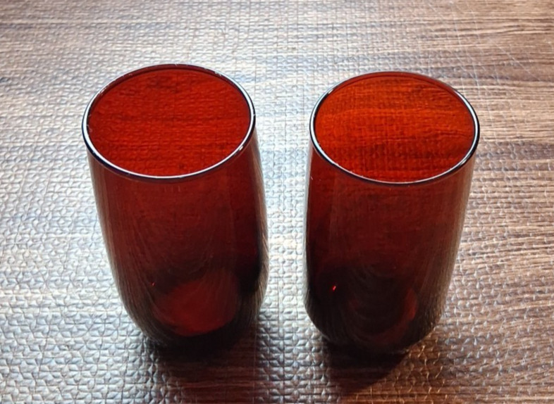 ANCHOR HOCKING ROYAL RUBY RED GLASS TUMBLER 13 OZ 5\