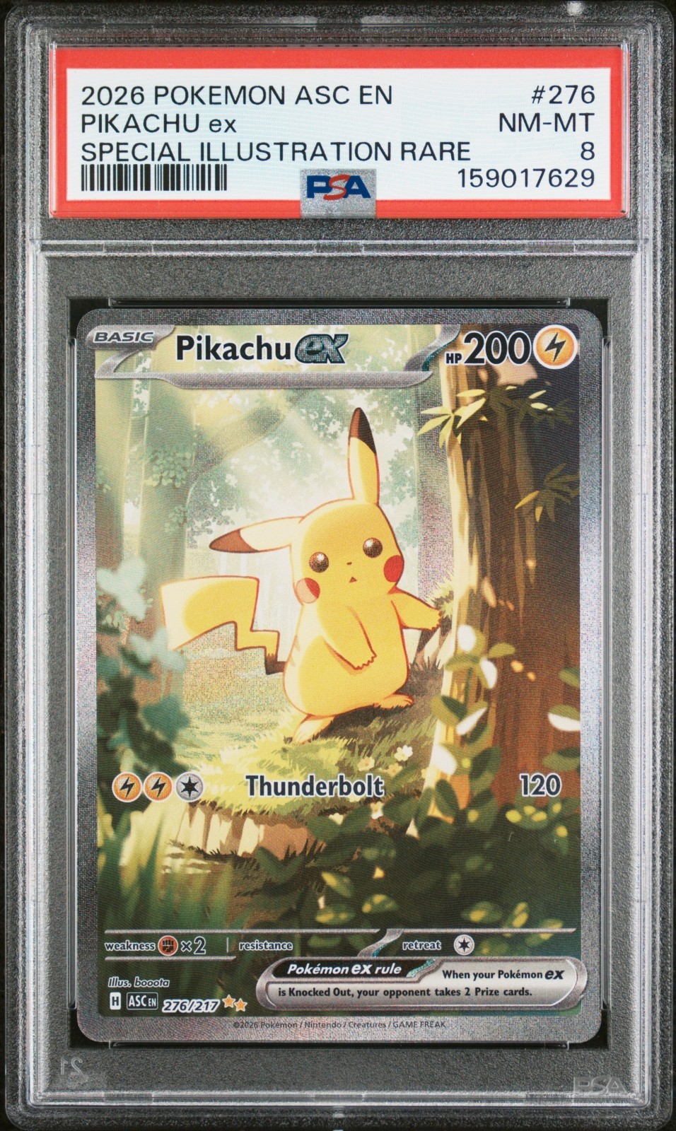 2026 Pokemon Ascended Heroes Pikachu ex Special Illustration Rare #276/217 PSA 8