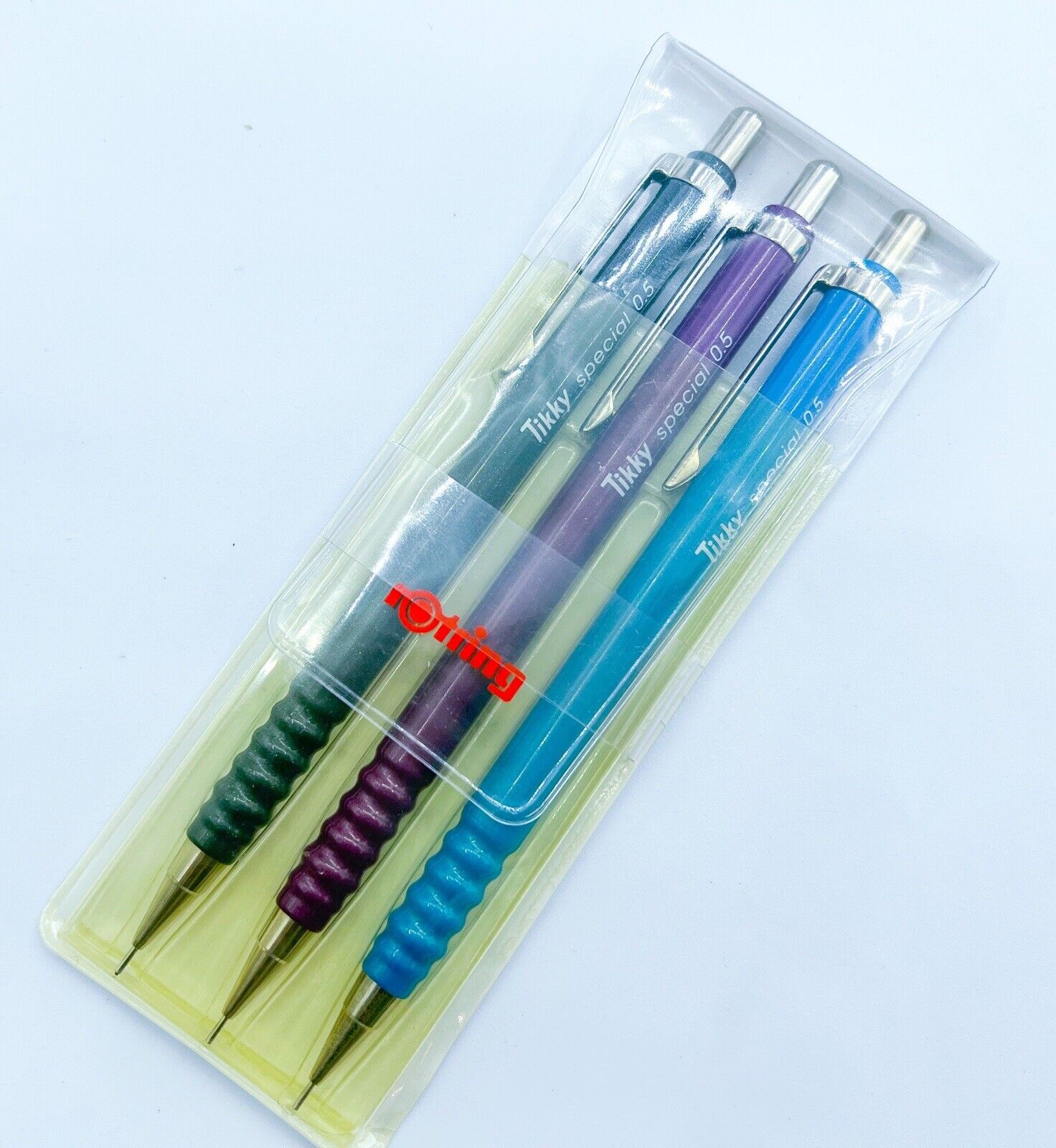 NOS ROTRING Tikky Special 3pcs MICA Blue Purple Grey Mechanical pencil 