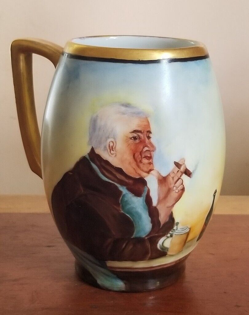 Antique Rosenthal Bavaria Porcelain Beer Mug Hand Painted Artist Signed
