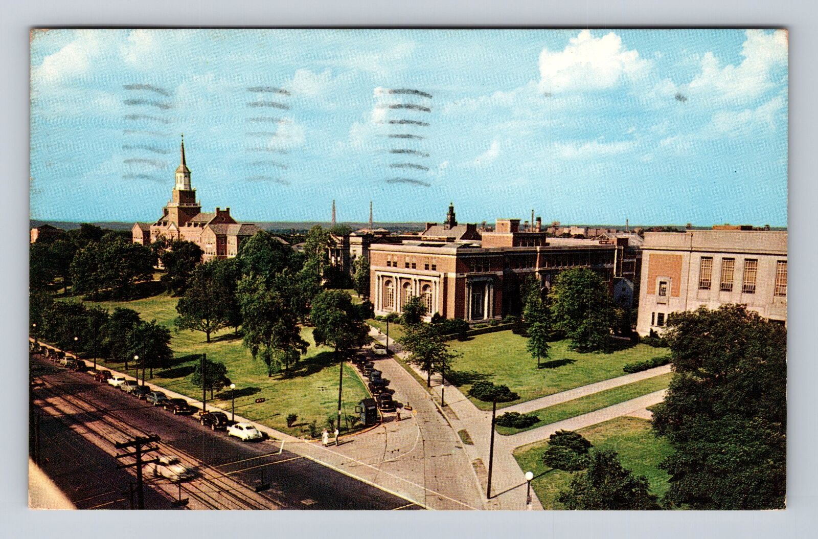 Cincinnati OH-Ohio, University Of Cincinnati, 1950's Cars Vintage c1953 Postcard