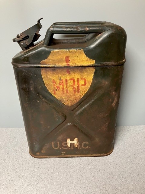 Vintage WWII Era 1943 Gas Can 5 Gal Metal Orig Paint Jerrican USMC 18\