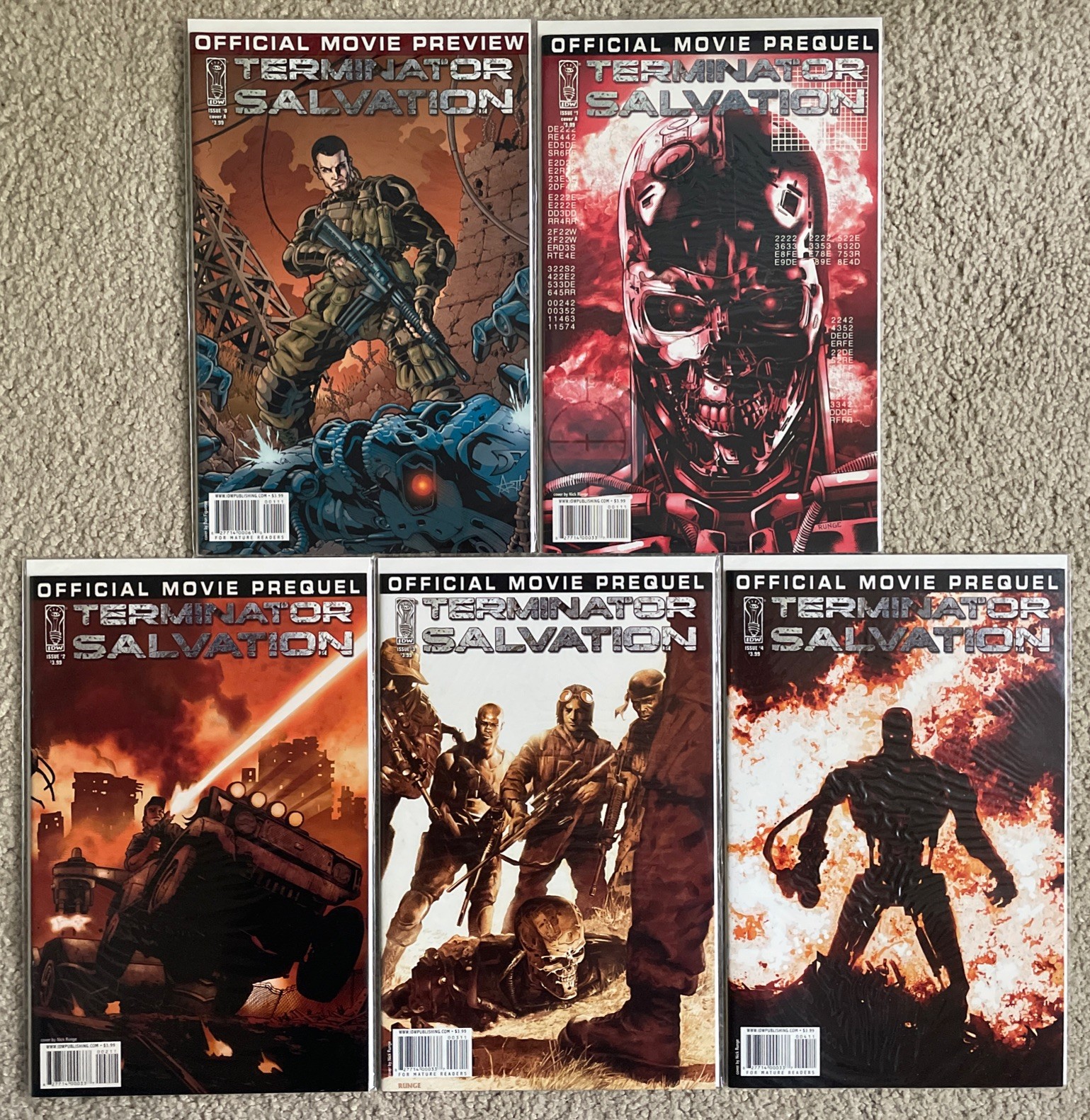 Terminator Salvation #0-4 Complete Full Series Set 2009 IDW Movie Prequel Comics