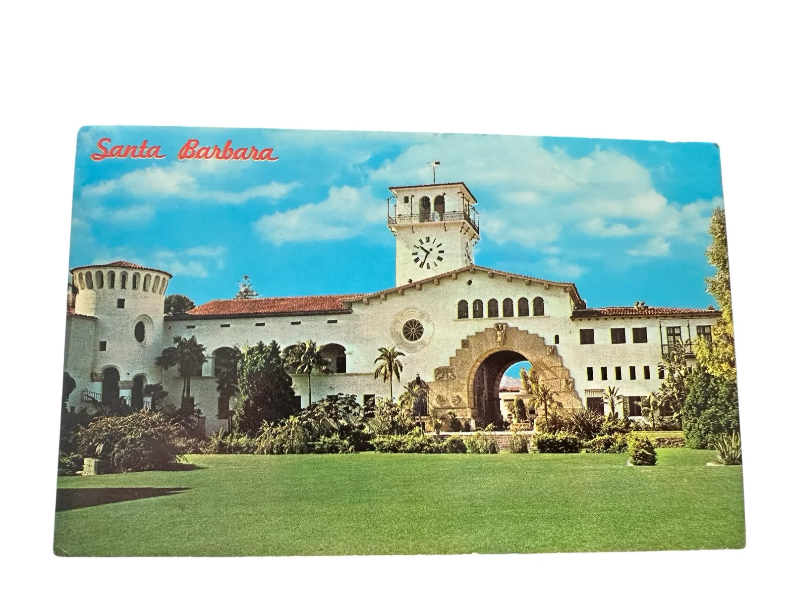 Vintage County Courthouse Santa Barbara CA Postcard by Dexter Press
