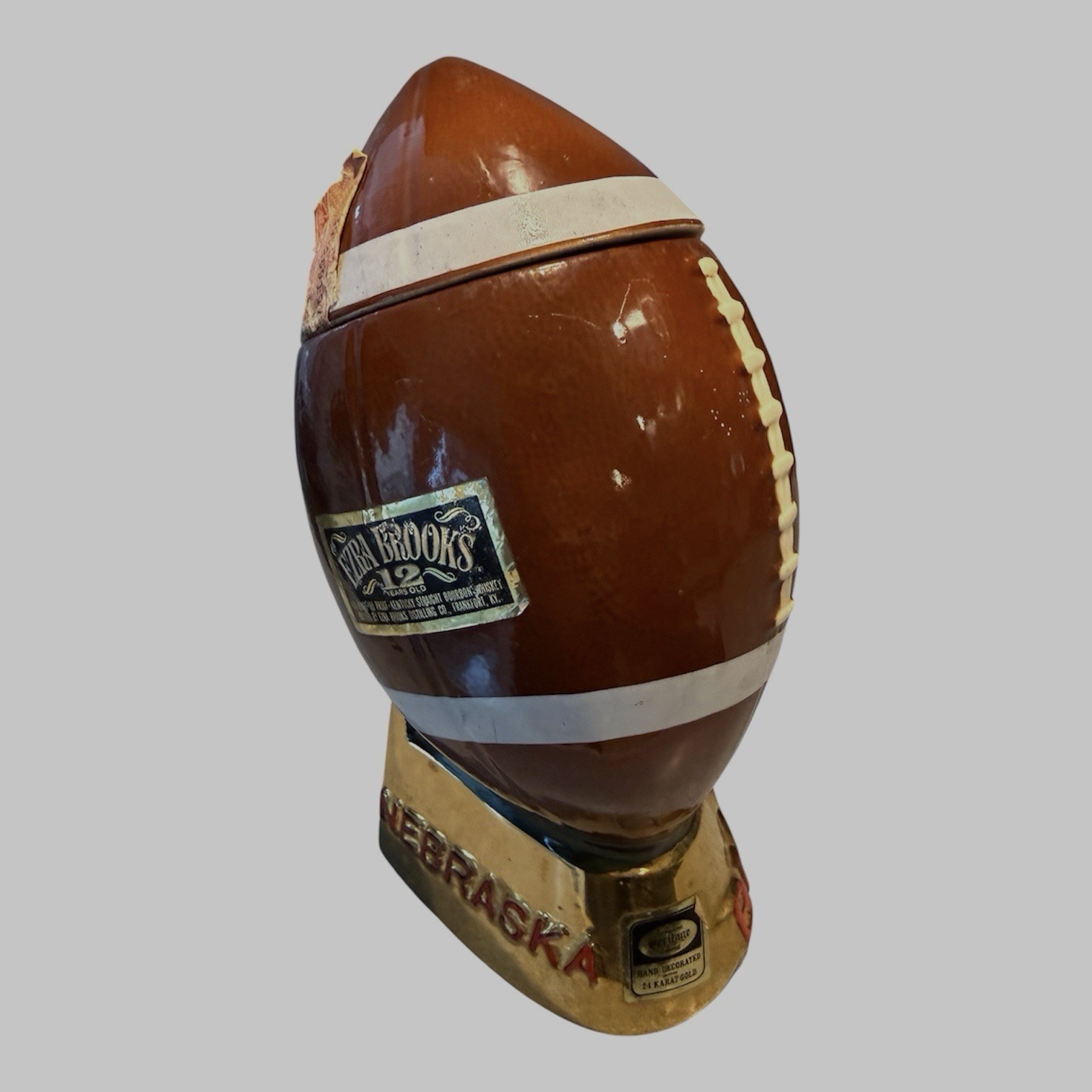 1970 Ezra Brooks Go Big Red Nebraska Football Decanter
