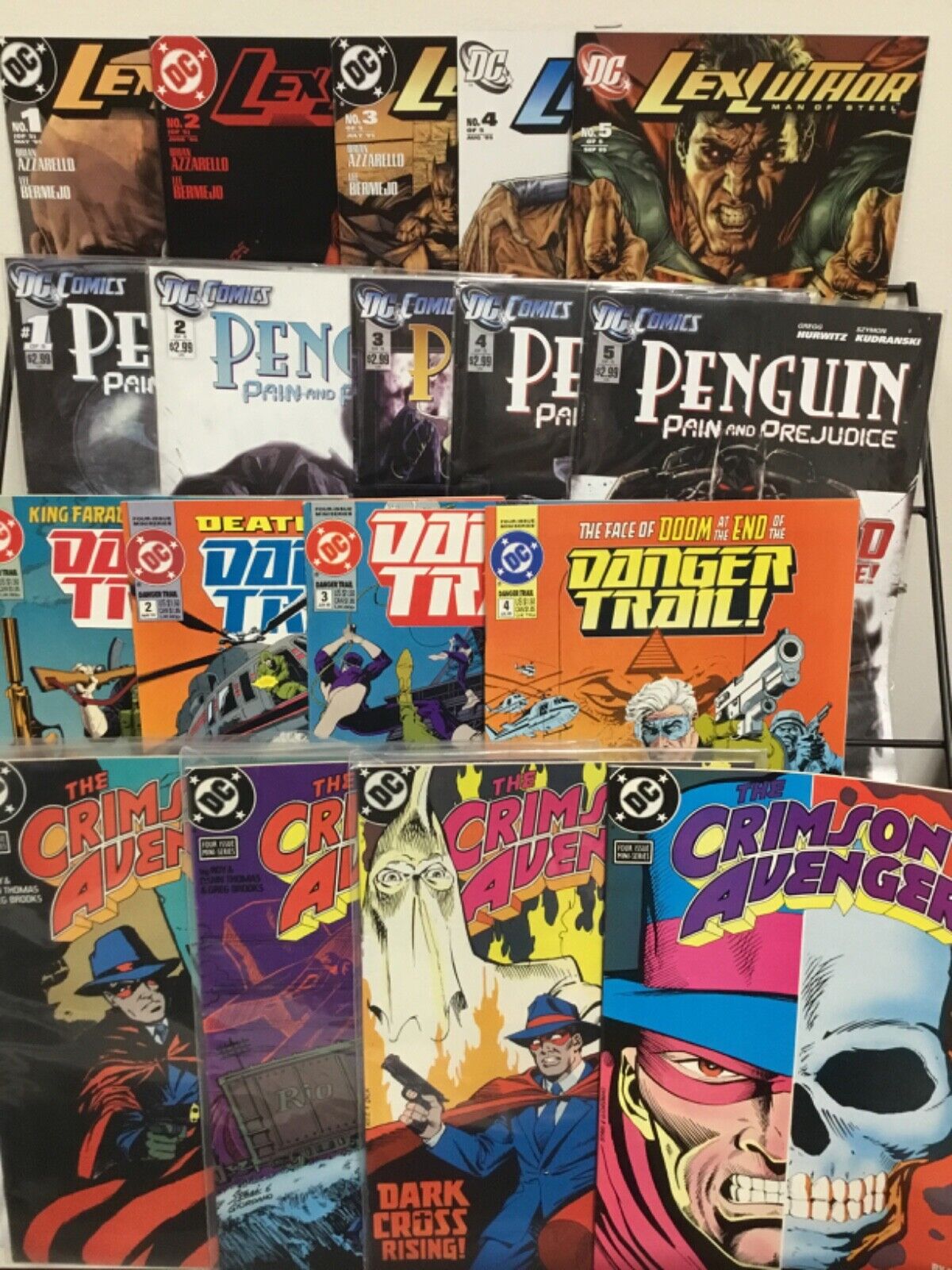 DC Comics Complete Sets Lex Luthor, Penguin, Danger Trail, Crimson Avenger