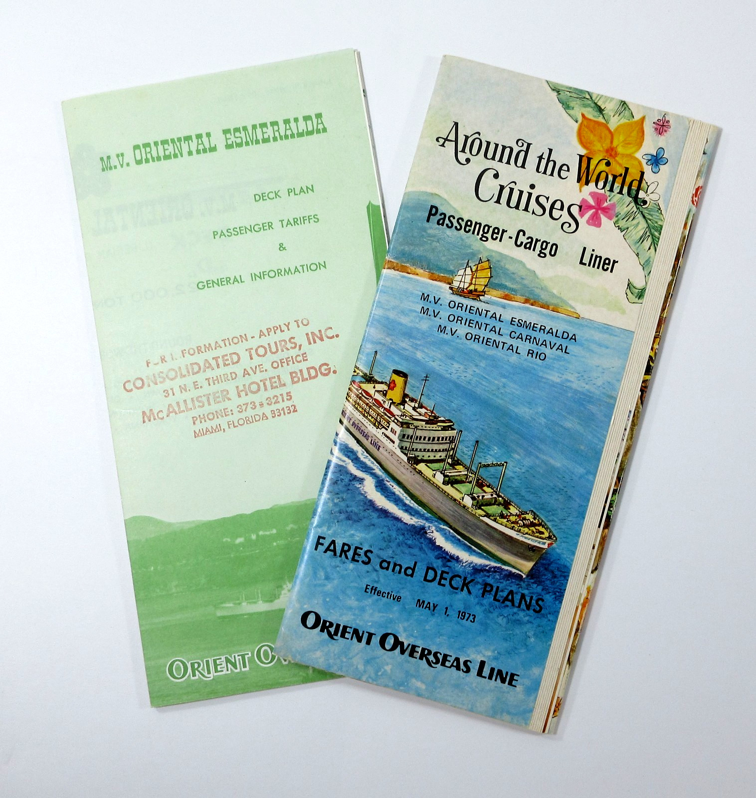 Orient Overseas Line Esmeralda Carnaval Ocean Liner Deck Plans World Cruise 1973