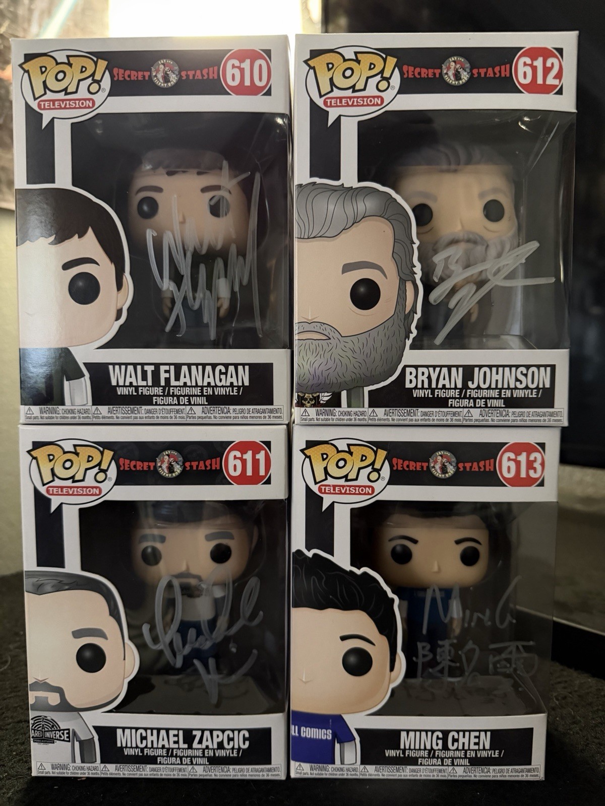 SECERT STASH Funko Pops (FULL SET : VAULTED) - x4 SIGNED ::  Comic Book Men RARE