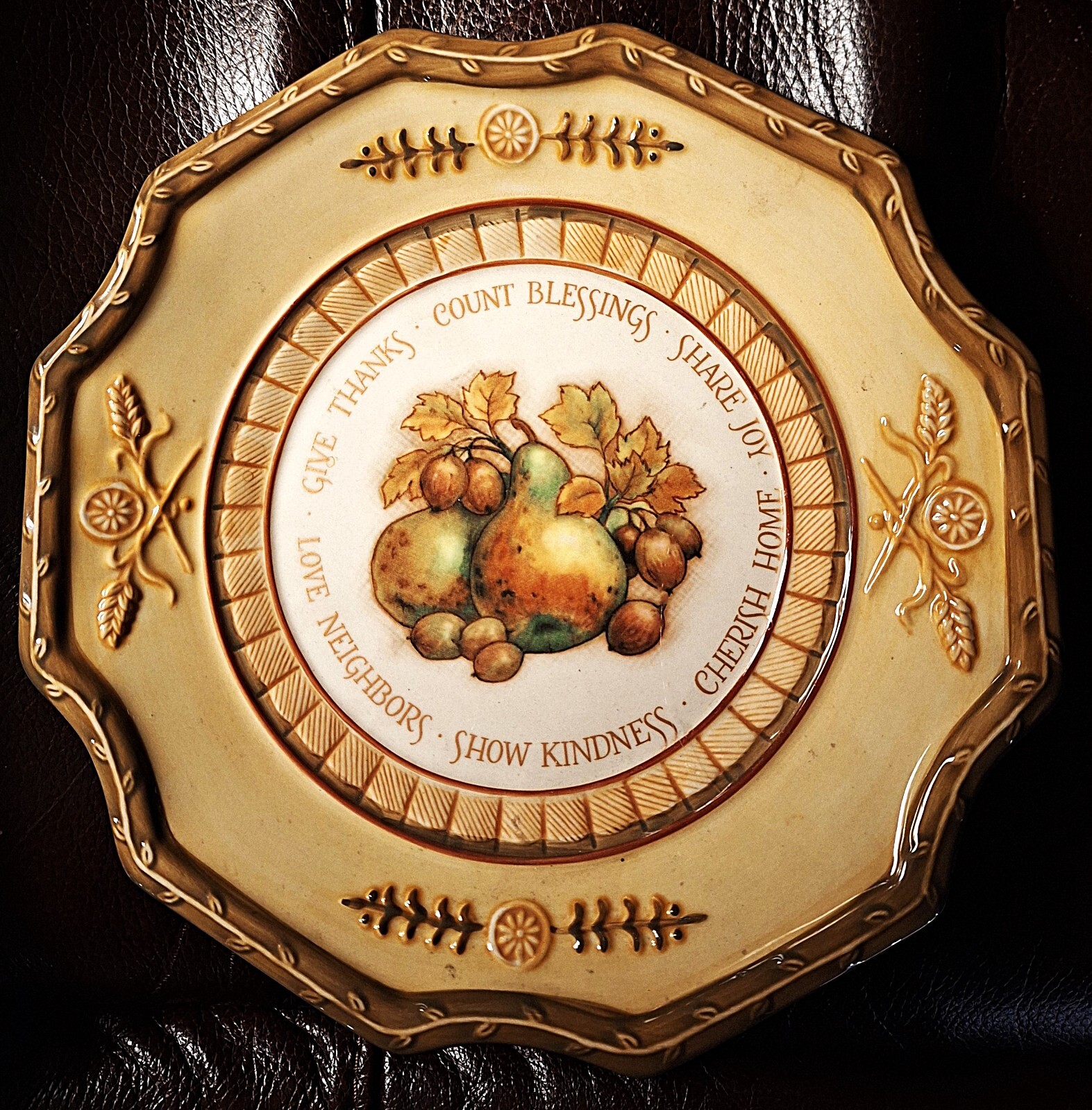 Grasslands Road Pear Yellow & Green Inspirational Expressions Embossed Design 9\