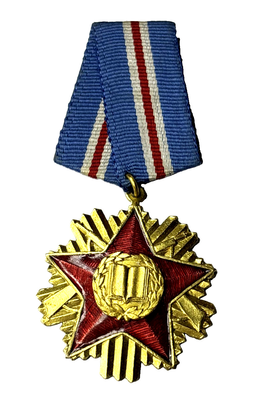 Albania Order of Military Merit 1st Class Medal Gilt Bronze Enamel Communist Era
