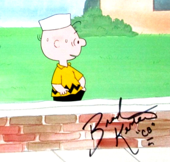 1969 SIGNED CHARLIE BROWN PEANUTS Charles SCHULZ ORIGINAL PRODUCTION CEL snoopy