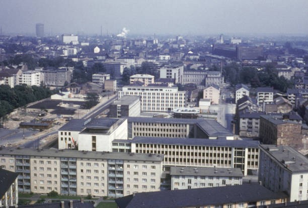 The city of Frankfurt top of Saint Bartholomeus Cathedral 1960 Old Photo 2