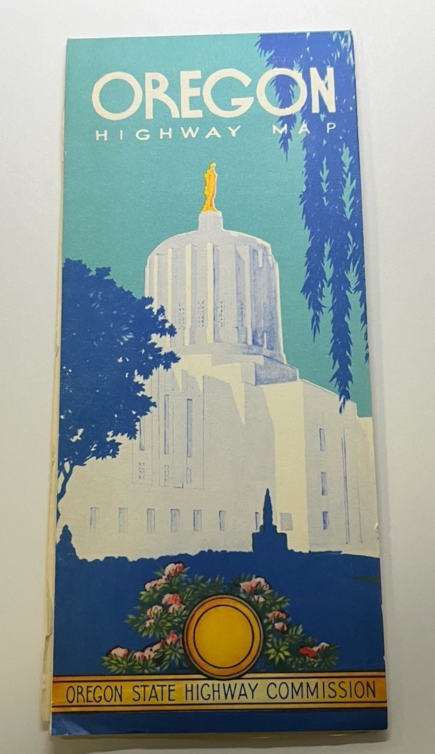1954 Official Highway Map of Oregon Made USA Fair Condition Priced Low Ship Free