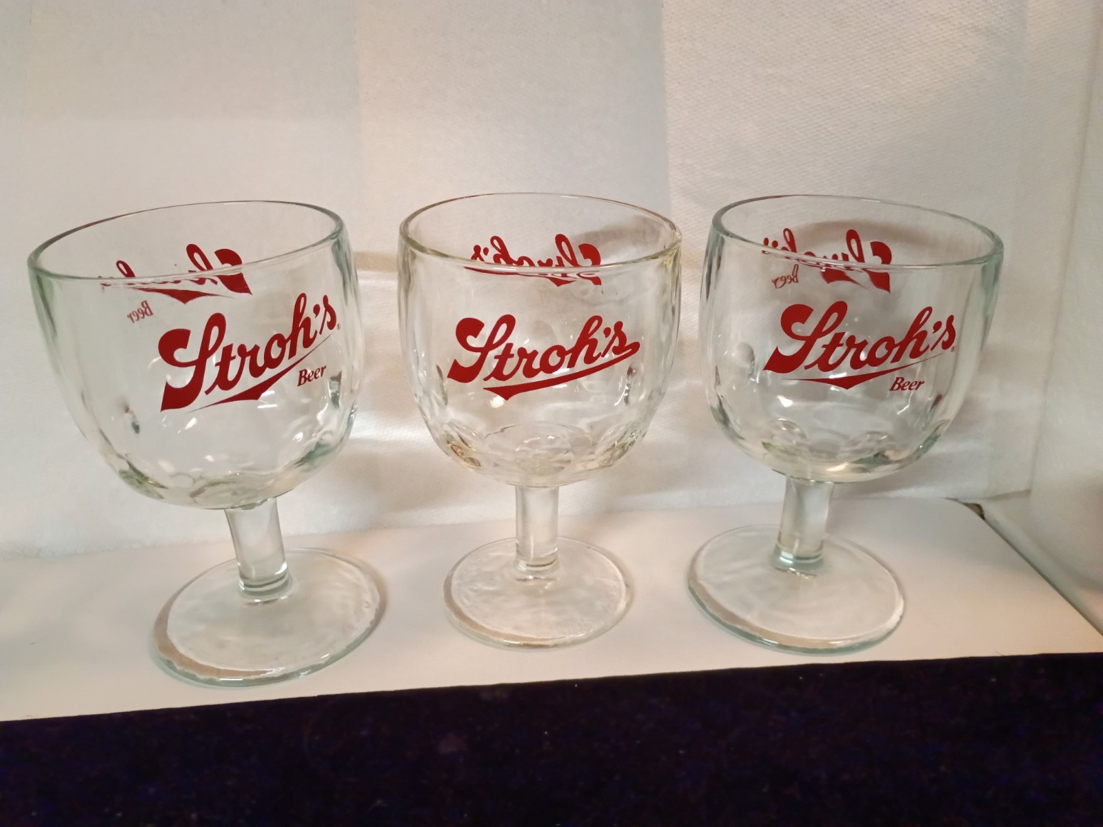 Set of 3 of Stroh's Beer Clear Glass 6 Set of 3 of Stroh's Beer Clear Glass 6