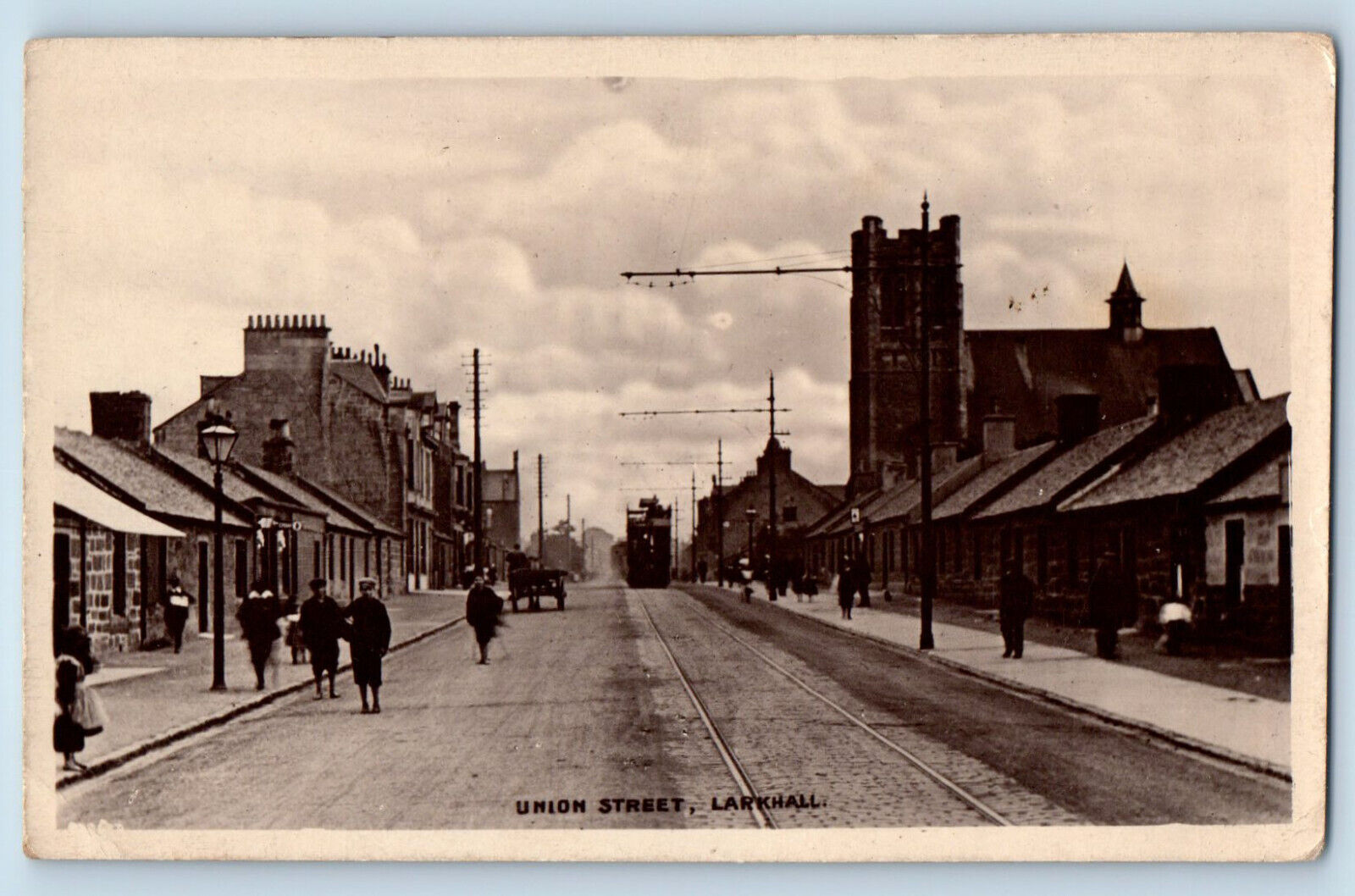 South Lanarkshire Scotland Postcard Union Street Larkhall c1930's RPPC Photo