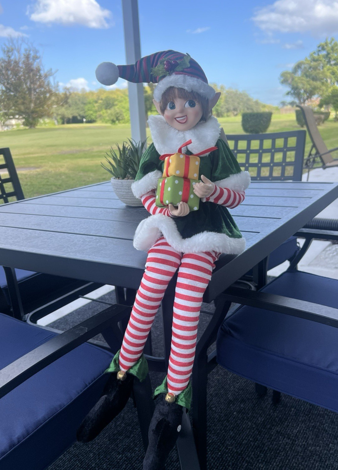 Rachel Zoe Poseable Christmas Elf Doll With Presents Overall 26 Rachel Zoe Poseable Christmas Elf Doll With Presents Overall 26