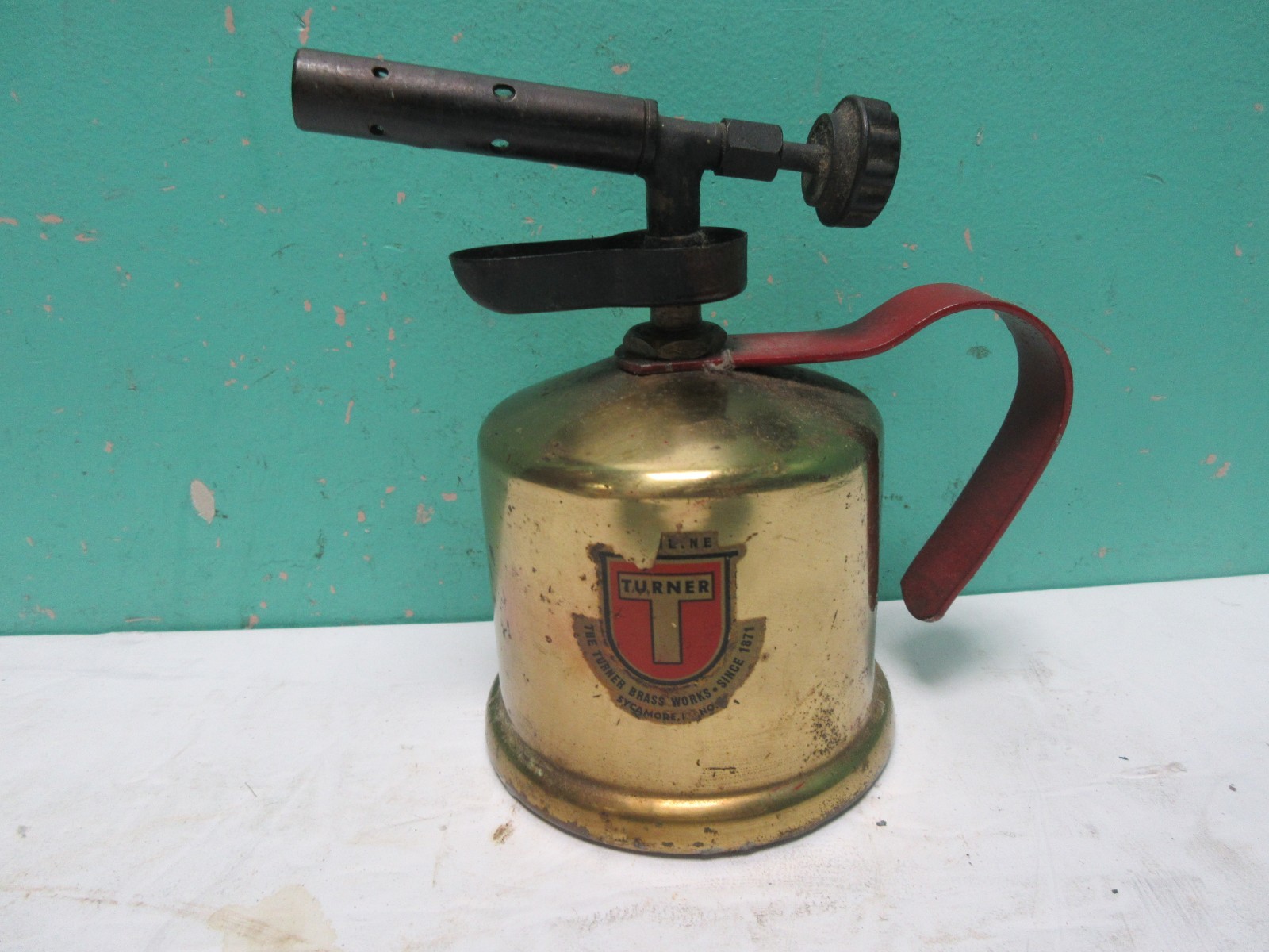 TURNER Vintage Antique Small Turner Brass Works Gas Blow Torch Since 1871 Mini