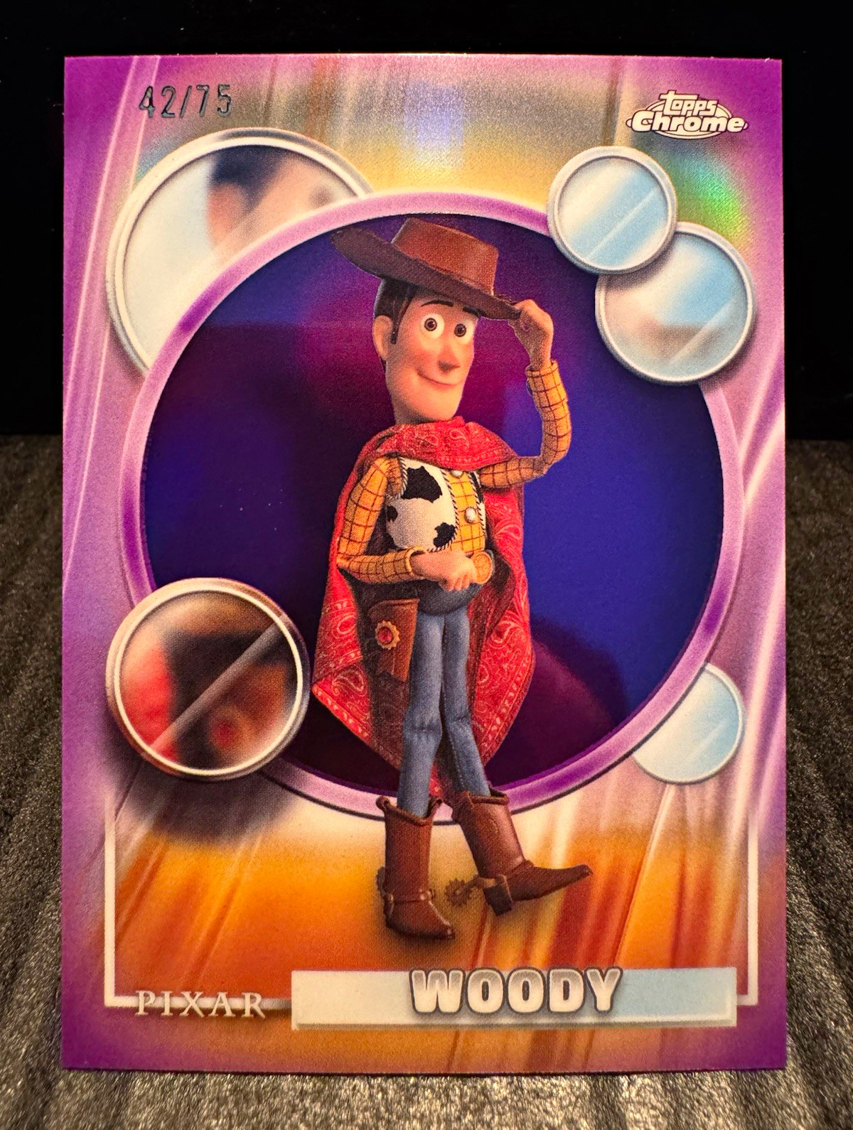 Topps 2026 Topps Chrome Pixar Toy Story Woody #194 Serial Numbered 42/75
